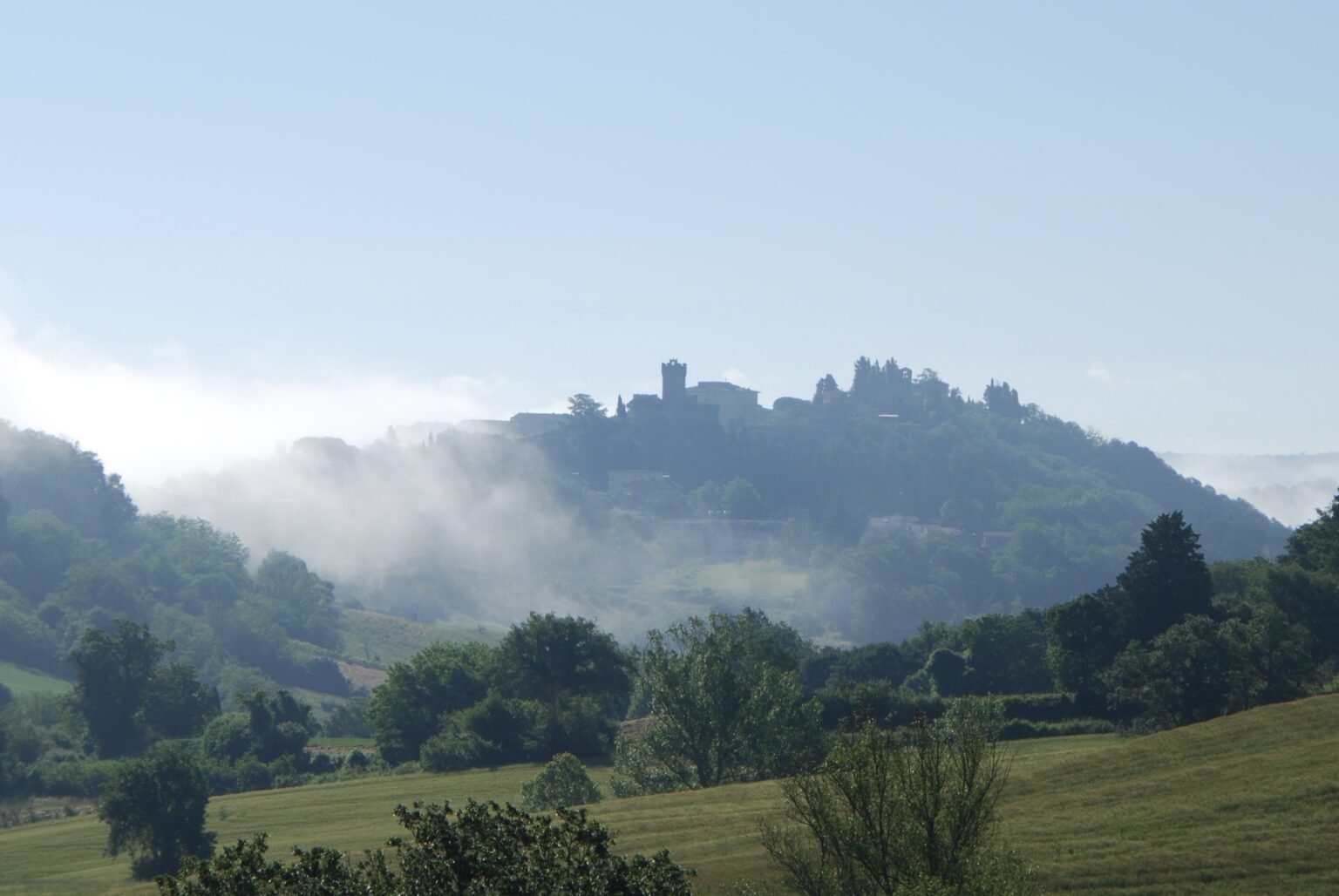 Clouds drifting through the valley